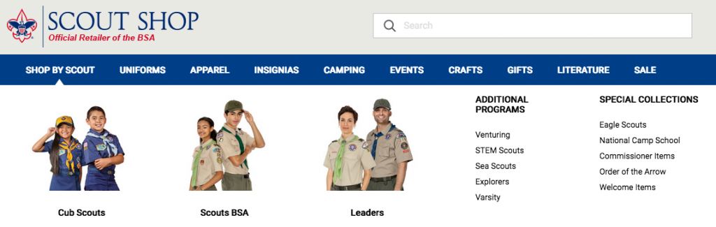Scout Shop Website