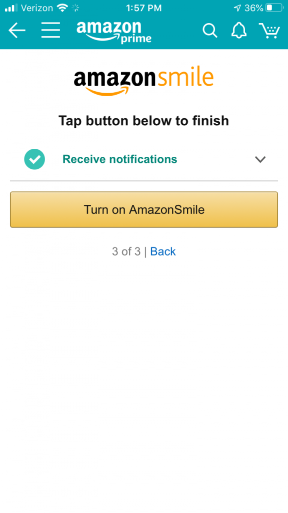 amazon smile step 3