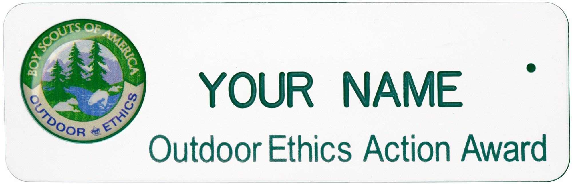 BSA Outdoor Ethics Action Award Nameplate